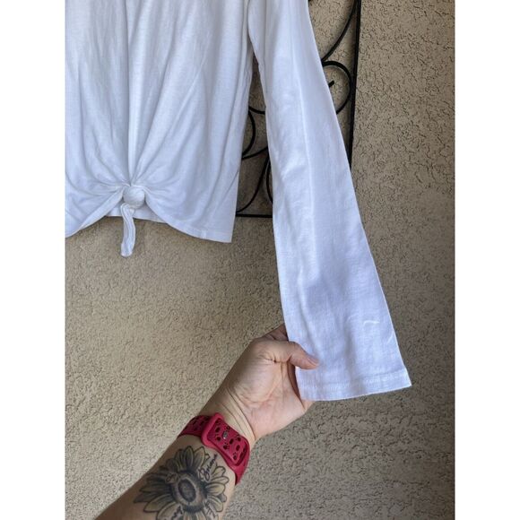 Reformation Long Sleeve Knotted Shirt - Size S/M - White - Picture 3 of 7